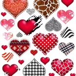 Mały arkusz naszywek w kształcie serduszek