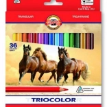 Trójkątne kredki KOH-I-NOOR TRIOCOLOR, 36 szt.
