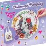 Malowanie diamentowe – torba płócienna Jednorożec 25 × 31 cm