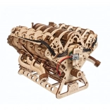 Ugears 3D drewniane mechaniczne puzzle silnik V8