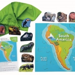 Drewniane puzzle Ameryka Południowa i jej zwierzęta - 16 elementów i 10 zwierząt