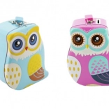 Metalowa skarbonka w kształcie sowy z zamkiem, 16 cm, 2 kolory