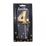Imprezowa świeczka Złota cyfra 4