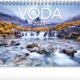 Kalendarz biurkowy Woda 2024, czesko‑słowacki, 23,1 × 14,5 cm