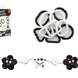 Kontrastowy zestaw zabawek dla niemowląt – grzechotki, gryzak i zawieszana barierka do wózka