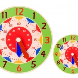 Drewniany edukacyjny zegar zielony