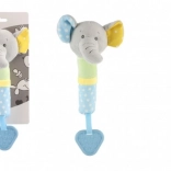 Pluszowy słoń grzechotka i gryzak 23 cm