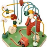 Motywacyjny drewniany labirynt koralikowy – farma