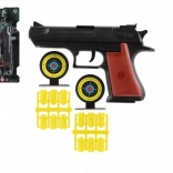 Plastowa pistolka na korki z nabojami i tarczami 17 cm