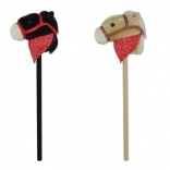 Pluszowy koń na kiju z dźwiękiem 80 cm, czarny