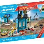 Playmobil Action Heroes – plac budowy z dźwigiem i figurkami