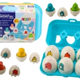 Kolorowy zestaw sześciu geometrycznych jaj dinozaurów