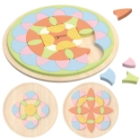 Pastelowa mandala Montessori mozaika kwiaty