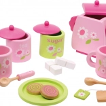 Drewniany zestaw do herbaty Rose