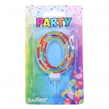 Świeczka imprezowa numer 0 z kreskami