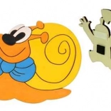 Drewniana dekoracyjna magneska ślimak