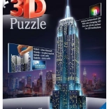 RAVENSBURGER świecące puzzle 3D Empire State Building – edycja nocna, 216 elementów