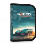 Jednokomorowy piórnik szkolny z motywem auta Oxybag