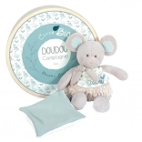 Zestaw prezentowy Pluszowa myszka z kocykiem z bio bawełny