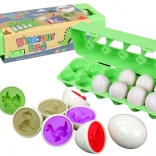 Edukacyjne jaja dinozaurów – sorter kształtów, 12 szt.