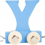 Drewniany wagonik z literą Y – kolorowy wagonik small foot