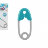 Dziecięca grzechotka szpilka turkusowoszara