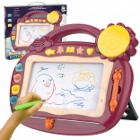 Woopie magnetyczna tablica do rysowania z dźwiękami i stempelkami, brązowa