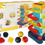 Edukacyjna kostka ze zjeżdżalnią na piłeczki i pianinkiem