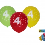 Balony 30 cm z numerem 4 – zestaw 5 szt.