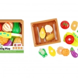 Skrzynka z artykułami spożywczymi do dziecięcej kuchni