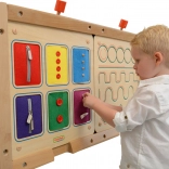 Nastienna tablica montessori do zapinania – suwaki, guziki i napy MASTERKIDZ