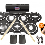 Elektroniczny zestaw perkusyjny z pedałami i efektami świetlnymi