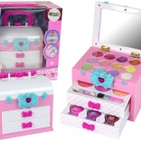 Kuferek na kosmetyki dla dzieci różowy i biały