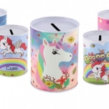 Metalowa skarbonka z motywem jednorożca