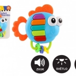 Muzyczna grzechotka i gryzak rybka ze światłem i dźwiękiem, 14 × 14 cm, od 3 miesięcy