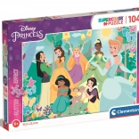 Clementoni błyszczące puzzle Disney księżniczki w ogrodzie 104 elementy