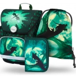 Szkolny zestaw BAAGL Ergo Drak: tornister, piórnik, worek