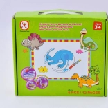 Mac Toys Puzzle Dinozaury z Malowaniem Wodnym