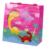 Torba prezentowa dinozaur różowa 23 × 21,5 × 11 cm