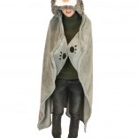 Cozy Noxxiez przytulny ogrzewający dziecięcy koc z kapturem Pingwin