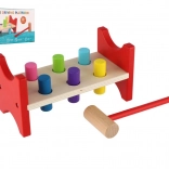 Drewniany przebijak z młotkiem do rozwoju motoryki