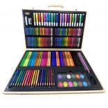 Malarski kufer z drewna – kreatywny zestaw plastyczny 180 szt.