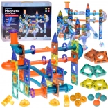 Świecąca magnetyczna konstrukcja 3D – magnetyczny zestaw toru kulkowego 116 elementów