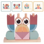 Drewniana krabia układanka TOOKY TOY – pastelowe klocki do układania