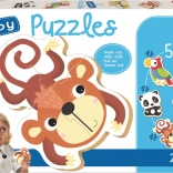 Educa baby puzzle Dzikie zwierzęta 5w1 (3–5 elementów)