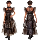 Karnawałowy kostium – dziewczęca sukienka WEDNESDAY Rave’n Dance 134–140 cm