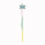 Spinka do włosów śnieżynka z tęczową treską i kokardą