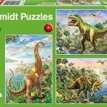 Schmidt puzzle Dinozaurze przygody 3×48 elementów
