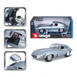 Bburago 1:18 Jaguar E Coupe Metaliczny Srebrno-Niebieski