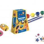 Zestaw do malowania kamyków z farbami i pędzelkami w pudełku 19 × 14 × 5 cm